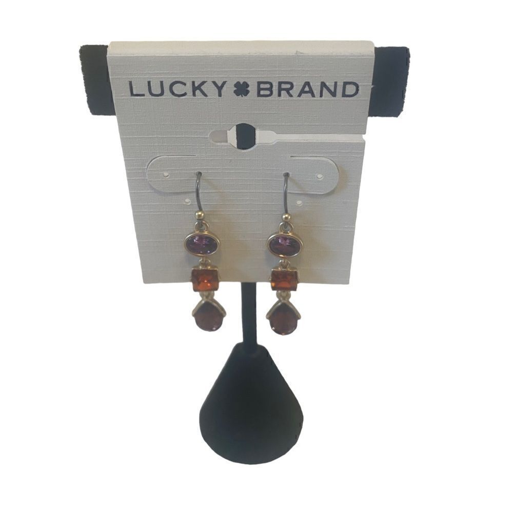 Berry Set Stone Gold Toned Drop Earrings.